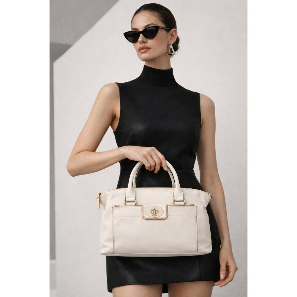 Kate Spade Hampton Road Janie Bag White Leather Satchel Shoulder Bag